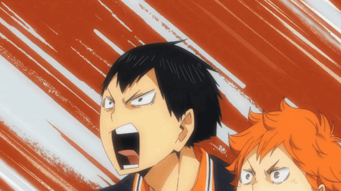 A Cartoon Of A Man And A Girl With Their Mouths Open GIF