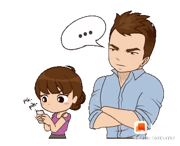 a cartoon of a man and a woman with a speech bubble saying i love you