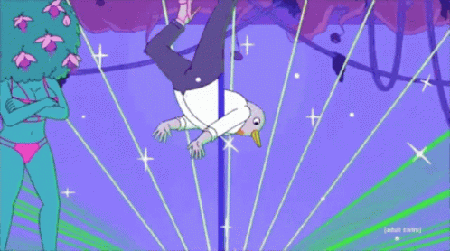 A Cartoon Of A Man And A Woman With The Word Adult Swim On The Bottom Right GIF
