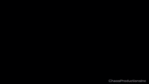 A Cartoon Of A Man And A Woman With The Word Chaos Productions In The Bottom Right GIF