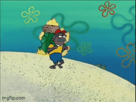 A Cartoon Of A Man Carrying A Backpack With Imgflip.com Written On The Bottom GIF