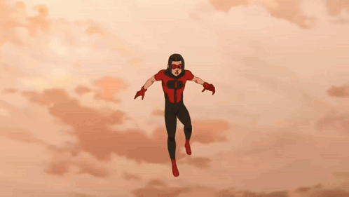 A Cartoon Of A Man Carrying A Superhero In The Air GIF