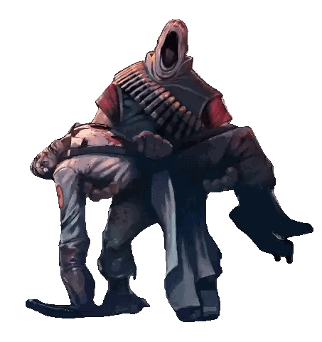a cartoon of a man carrying another man in his arms with his mouth open
