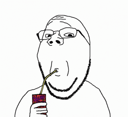 A Cartoon Of A Man Drinking Slurp Juice GIF