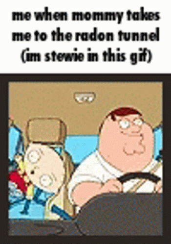 A Cartoon Of A Man Driving A Car With A Child Behind Him . GIF
