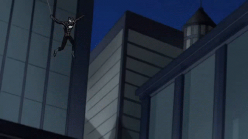 A Cartoon Of A Man Falling From A Building GIF