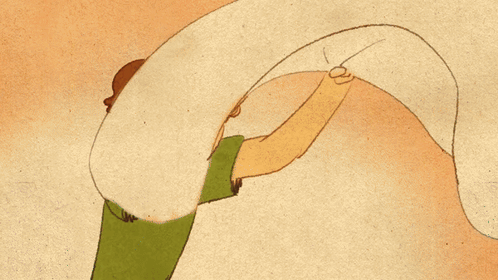 A Cartoon Of A Man Feeding A Woman A Bowl Of Food GIF