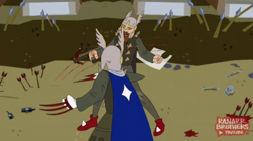 A Cartoon Of A Man Fighting Another Man With A Youtube Watermark GIF