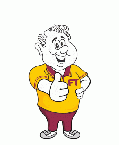 A Cartoon Of A Man Giving A Thumbs Up With The Words Fuerza Tacna Below Him GIF