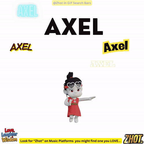 A Cartoon Of A Man Holding A Broken Heart With The Name Axel Written Above Him GIF
