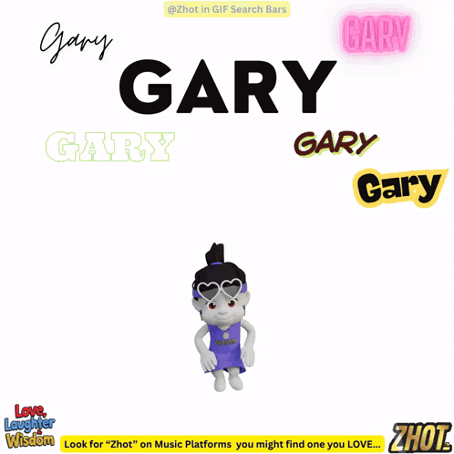 A Cartoon Of A Man Holding A Broken Heart With The Name Gary Written On It GIF