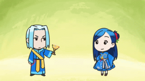 A Cartoon Of A Man Holding A Cup And A Woman Screaming GIF