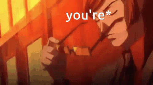 A Cartoon Of A Man Holding A Pair Of Glasses With The Words " You 'Re * " Above Him GIF