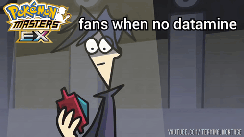 A Cartoon Of A Man Holding A Pokemon Masters Ex Item GIF
