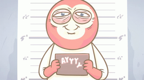 A Cartoon Of A Man Holding A Sign That Says Ayyy GIF