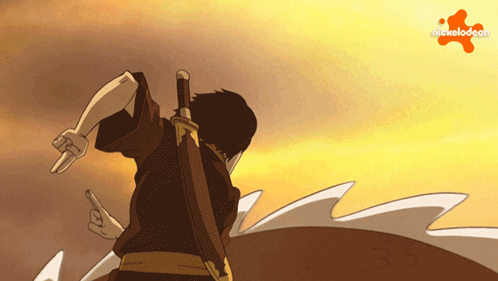 A Cartoon Of A Man Holding A Sword With The Nickelodeon Logo In The Background GIF