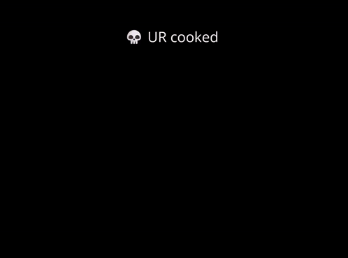 A Cartoon Of A Man Holding Another Man 'S Shoulder With The Words `` Ur Cooked '' Written On It . GIF