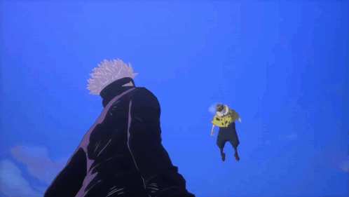 A Cartoon Of A Man Holding Another Man Upside Down In The Air GIF