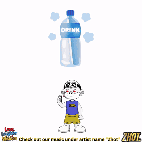 a cartoon of a man holding two broken hearts and a bottle of drink
