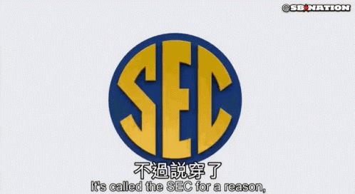 A Cartoon Of A Man Holding Up A Sec Logo Surrounded By Money GIF