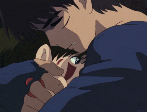Hugging Man And Girl With Oii Text GIF
