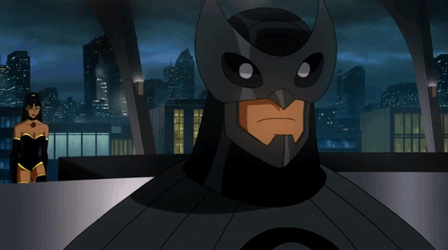 A Cartoon Of A Man In A Batman Costume With The Words " You 'Re Supposed To Call First " Next To Him GIF