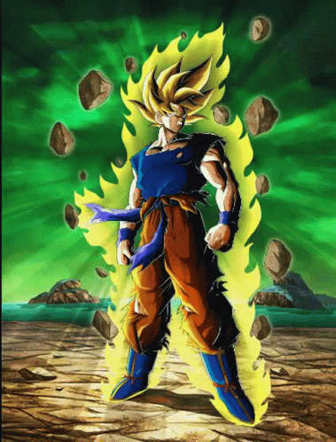 A Cartoon Of A Man In A Blue Shirt And Orange Pants Standing In A Field With A Green Background . GIF