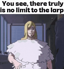A Cartoon Of A Man In A Hospital Gown With The Words " You See There Truly Is No Limit To The Large " GIF