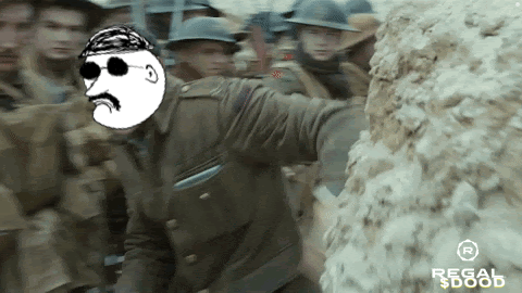 Cartoon Man In Military Uniform With Regal $ Logo GIF