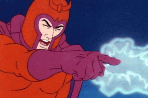 A Cartoon Of A Man In A Purple Costume Pointing At Something . GIF