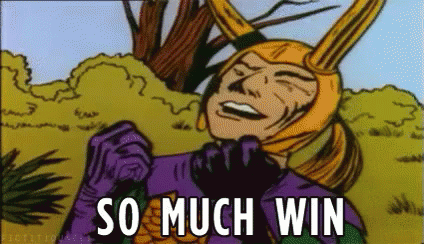 Cartoon Man In Purple Superhero Costume Says So Much Win GIF