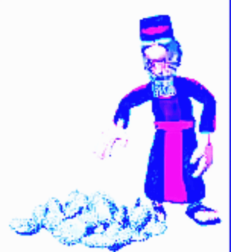 Cartoon Man In Robe With Cross GIF