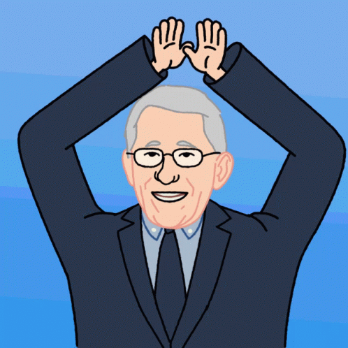A Cartoon Of A Man In A Suit And Tie Holding His Hands Up In The Air GIF