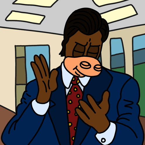 A Cartoon Of A Man In A Suit And Tie Making A Thumbs Up Sign GIF
