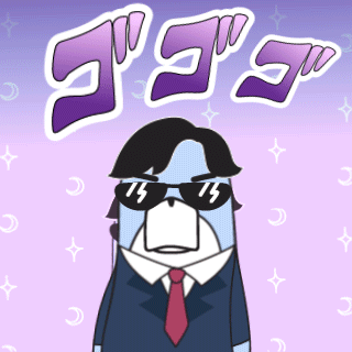 A Cartoon Of A Man In A Suit And Tie Wearing Sunglasses With The Word Jojo Behind Him GIF