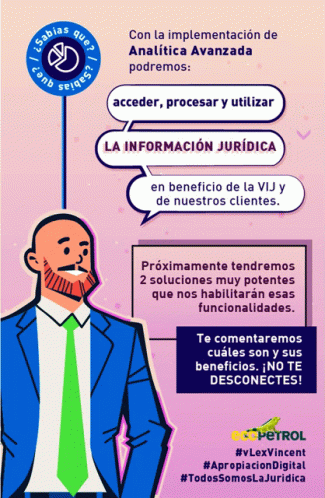 A Cartoon Of A Man In A Suit And Tie With A Speech Bubble Saying " La Informacion Juridica " GIF