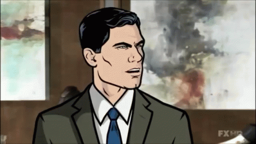 A Cartoon Of A Man In A Suit And Tie With Fxhd Written On The Bottom GIF