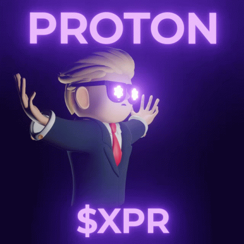 A Cartoon Of A Man In A Suit And Tie With The Words Proton $Xpr Above Him GIF
