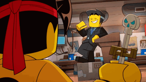 A Cartoon Of A Man In A Suit Holding A Key GIF