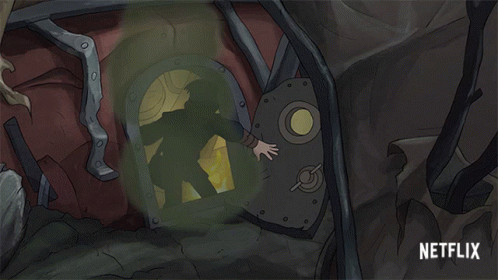 A Cartoon Of A Man In A Tunnel With A Netflix Logo On The Bottom Right GIF