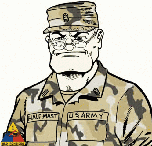 A Cartoon Of A Man In A U.s.army Uniform GIF
