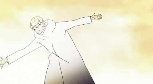 A Cartoon Of A Man In A White Coat Holding A Gun And A Shield . GIF