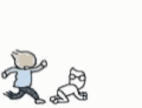 A Cartoon Of A Man Kicking A Cat . GIF