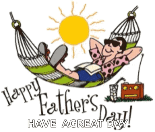 A Cartoon Of A Man Laying In A Hammock Reading A Book . GIF