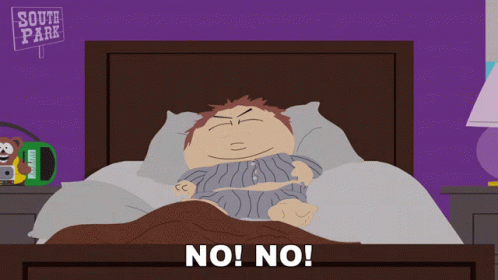 A Cartoon Of A Man Laying In Bed With A Sign That Says South Park Behind Him GIF