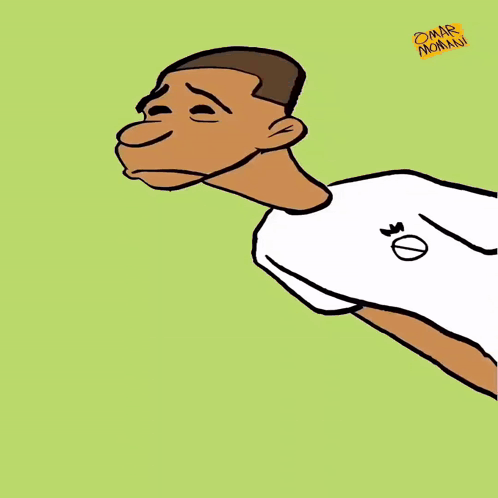 a cartoon of a man laying on a bed holding a picture frame with a sticker that says oscar picasso