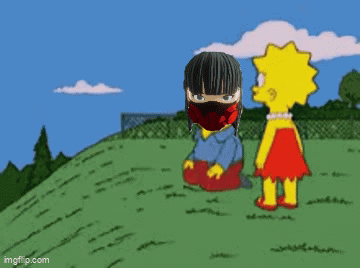 A Cartoon Of A Man Laying On The Ground Next To A Girl Standing Next To Him . GIF