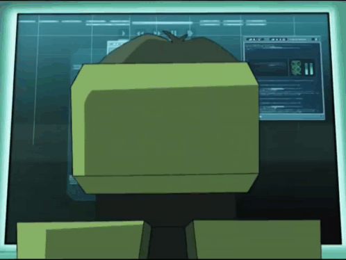 A Cartoon Of A Man Looking At A Computer Screen With The Number 11 On The Screen GIF