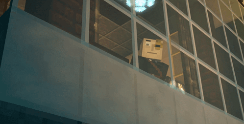 Cartoon Man Looking Out Window Saying Stop Staring At Me GIF