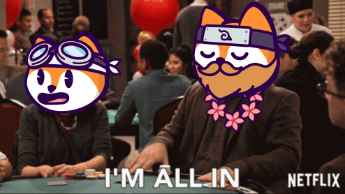 A Cartoon Of A Man Playing Poker With The Words I 'M All In On The Bottom GIF